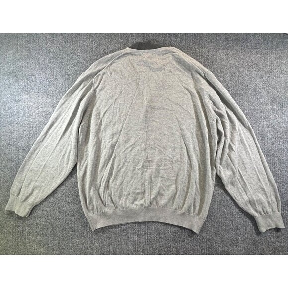 Club Room sweater Mens XL Grey Cardigan Sweater Cotton Blend V-Neck Long Sleeve - Picture 2 of 6